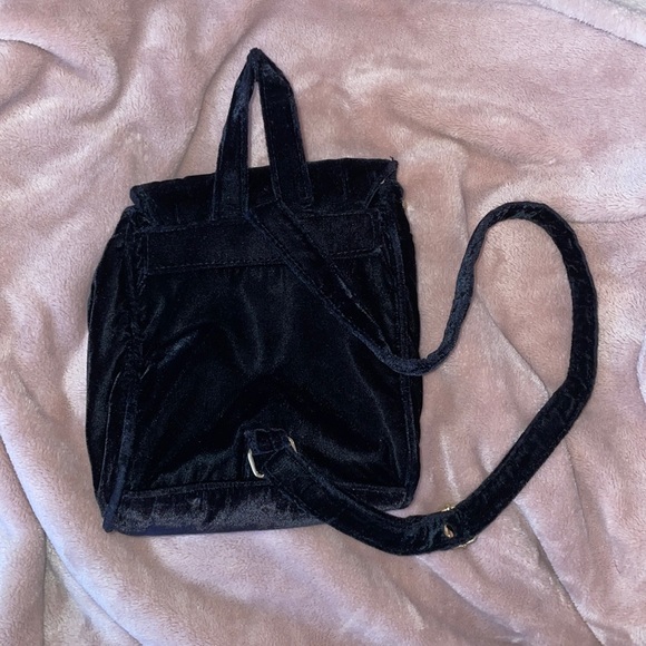 Mini black Velvet backpack - Picture 4 of 4